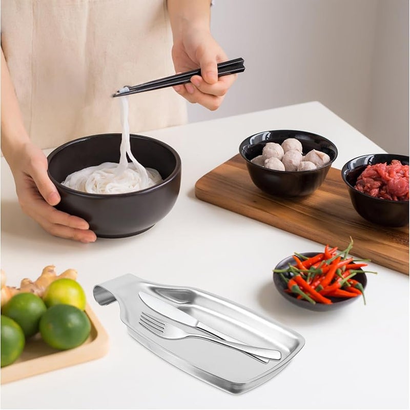 Stainless Steel Spoon Rest Utensil Holder Kitchen Countertop Stove Top Accessory - Image 5